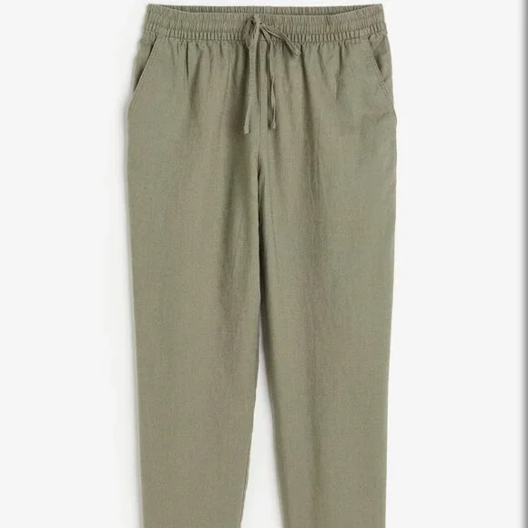 Linen drawstring pants - Picture 1 of 2